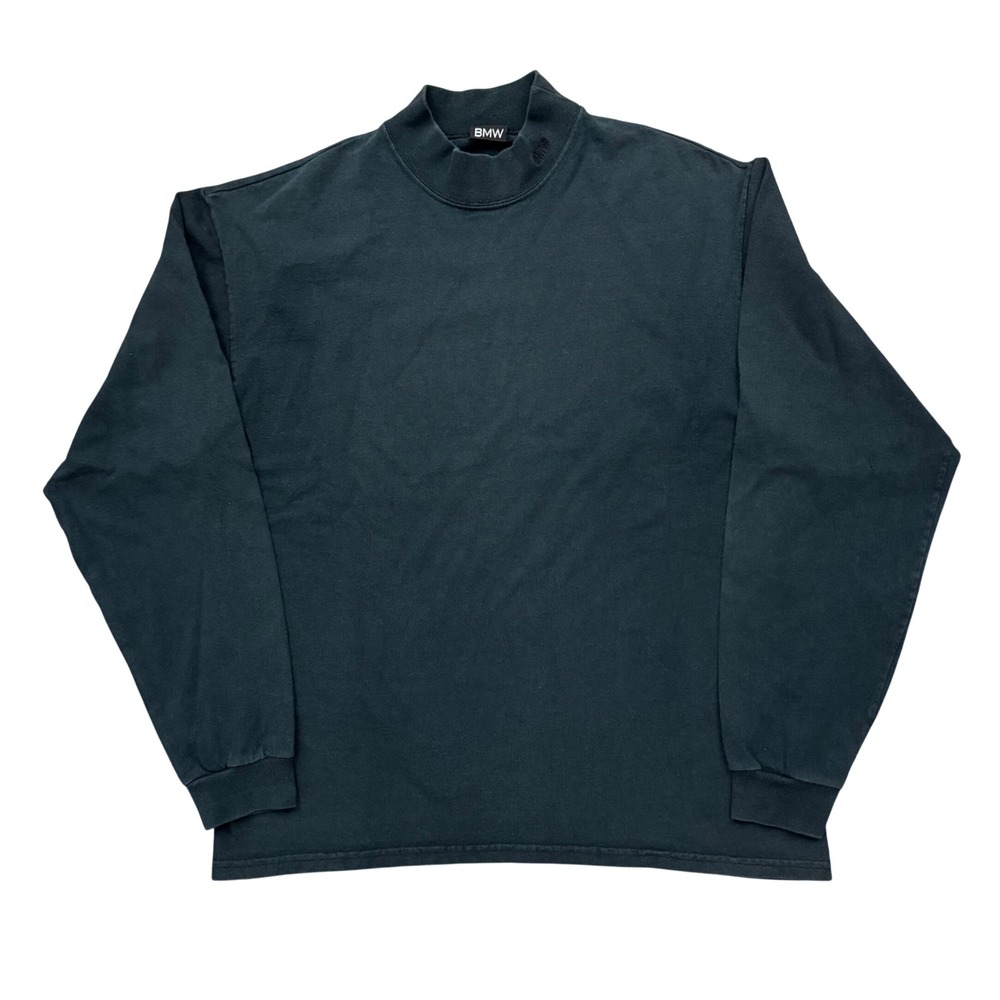 Vintage BMW Thick Cotton Mock Neck Long Sleeve Shirt L